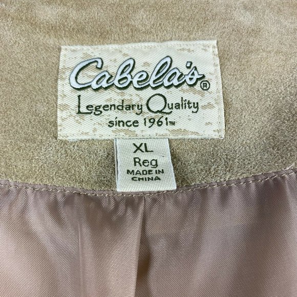 Cabelas Suede Leather‎ Jacket Lazer Cut Out Studded Full Zip Lightweight - Picture 8 of 11